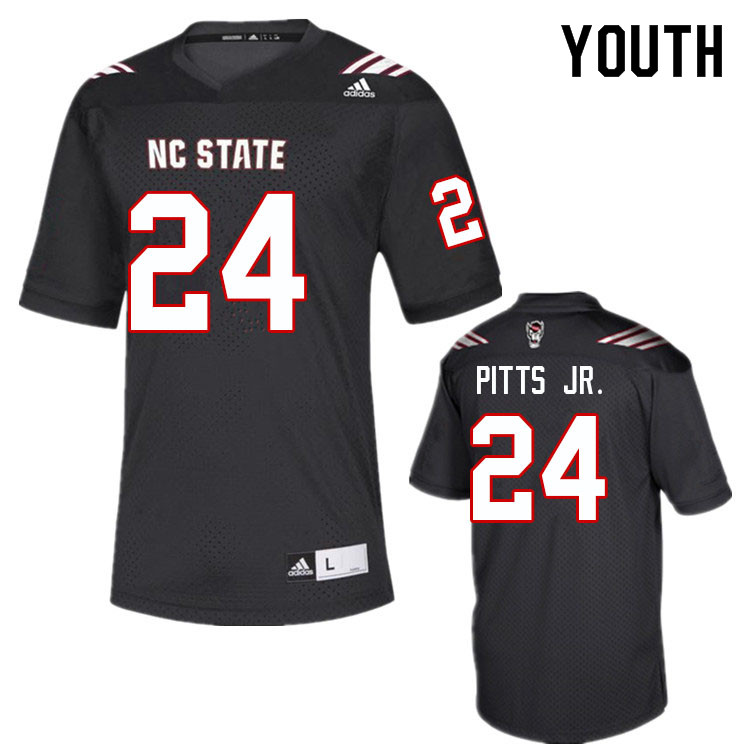 Youth #24 Derrek Pitts Jr. NC State Wolfpack College Football Jerseys Sale-Black - Click Image to Close